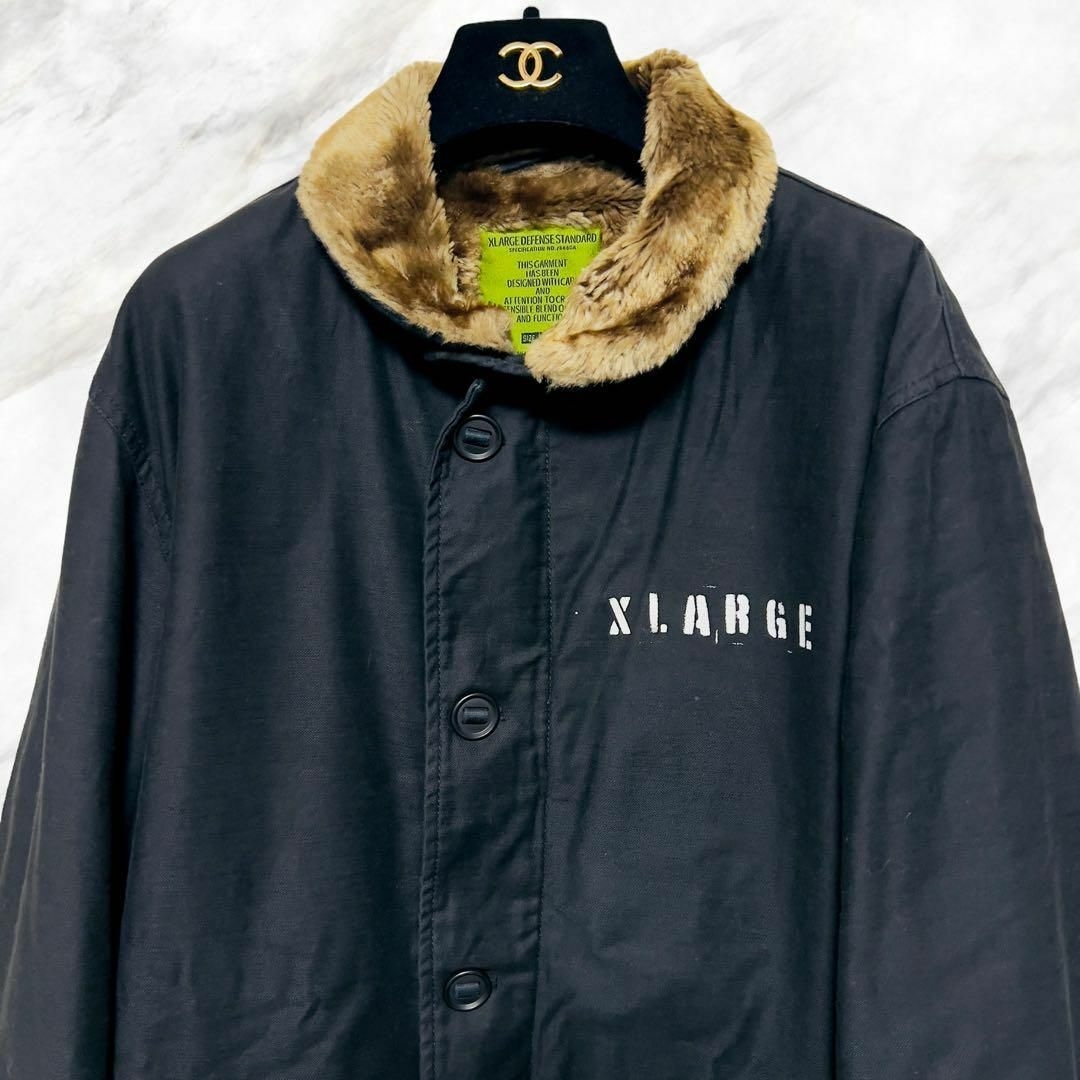 XLARGE(エクストララージ)の【美品】X-LARGE エクストララージ 内側ボア ミリタリージャケット 黒 メンズのジャケット/アウター(フライトジャケット)の商品写真