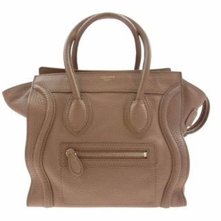 セリーヌ CELINE ハンドバッグ ラゲージ ミニショッパー レザー グレージュ ゴールド レディース 送料無料 e55172g