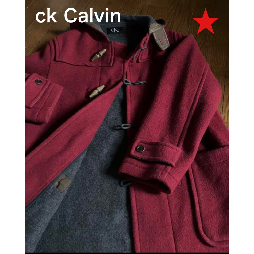 ★ck Calvin Klein 赤系ボルドーのダブルフェイスダッフルコートダッフルコート