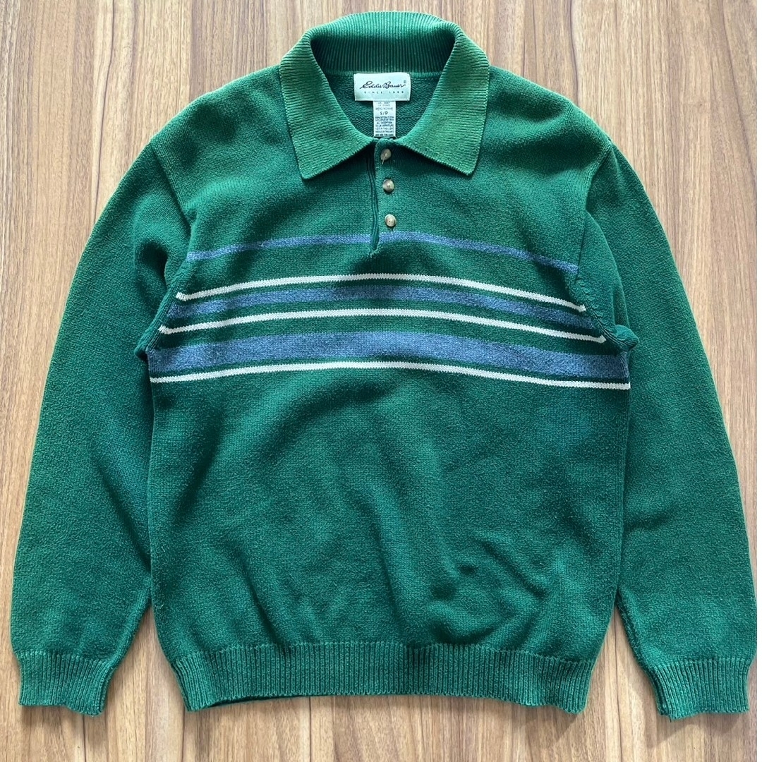 Eddie Bauer(エディーバウアー)の【90S】Eddie Bawer エディバウアー ニットポロ 古着 メンズのトップス(ニット/セーター)の商品写真