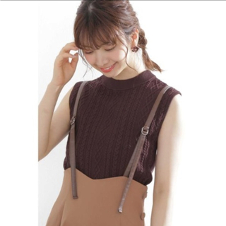 プロポーションボディドレッシング(PROPORTION BODY DRESSING)のケーブル編みノースリニット♡プロポーションボディドレッシング(ニット/セーター)