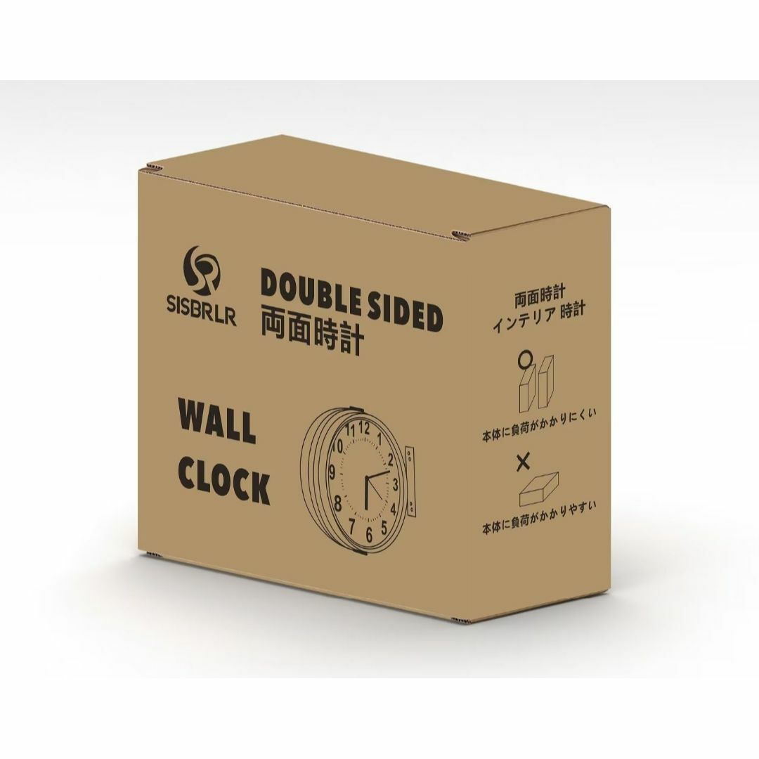 【色: ブラック】両面時計 壁掛け 時計 オシャレ 壁 屋外 時計 ダブルフェイ