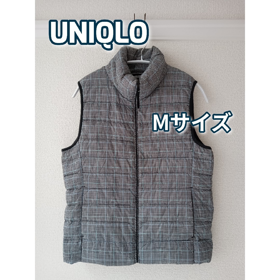 UNIQLO(ユニクロ)のUNIQLO　ユニクロ　ウルトラライトダウンベスト　グレンチェック　Мサイズ レディースのジャケット/アウター(ダウンベスト)の商品写真