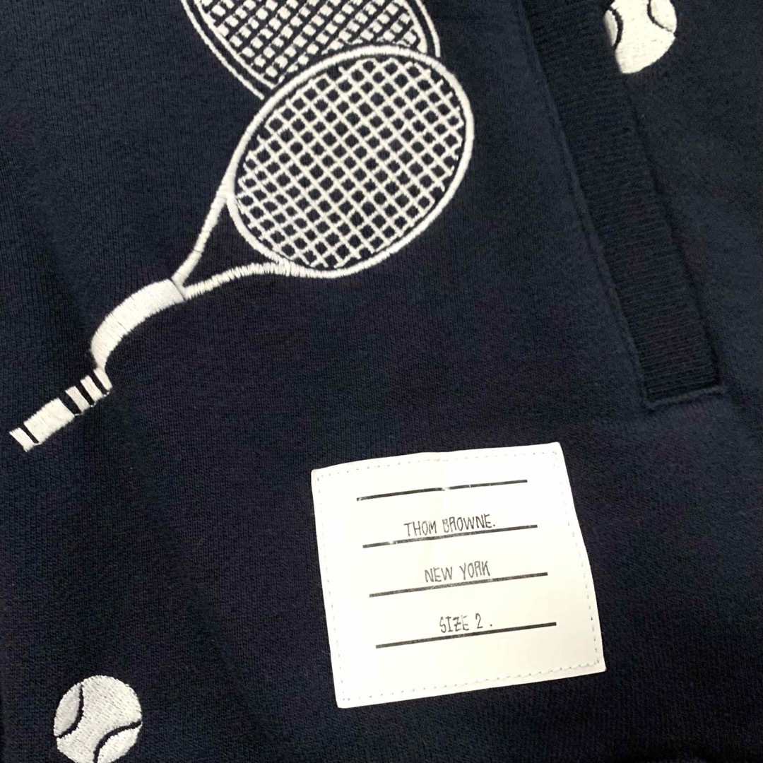 【希少】THOM BROWNE ジップアップ ブルゾン／テニスラケット刺繍