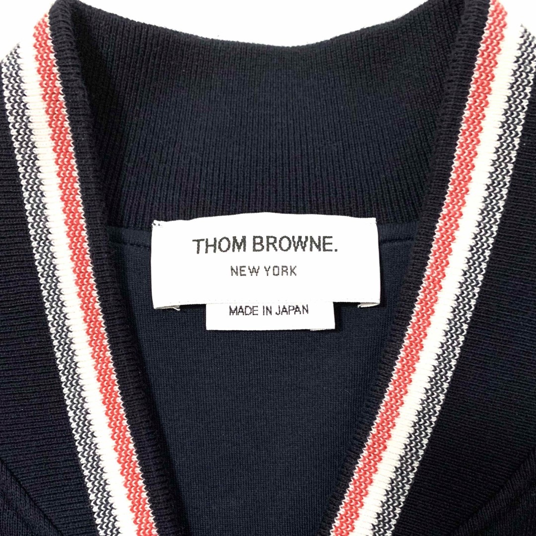 【希少】THOM BROWNE ジップアップ ブルゾン／テニスラケット刺繍