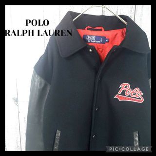 ラルフローレン(Ralph Lauren)の90s 【牛革☆】Ralph Lauren ラルフローレン スタジャン 刺繍ロゴ(レザージャケット)