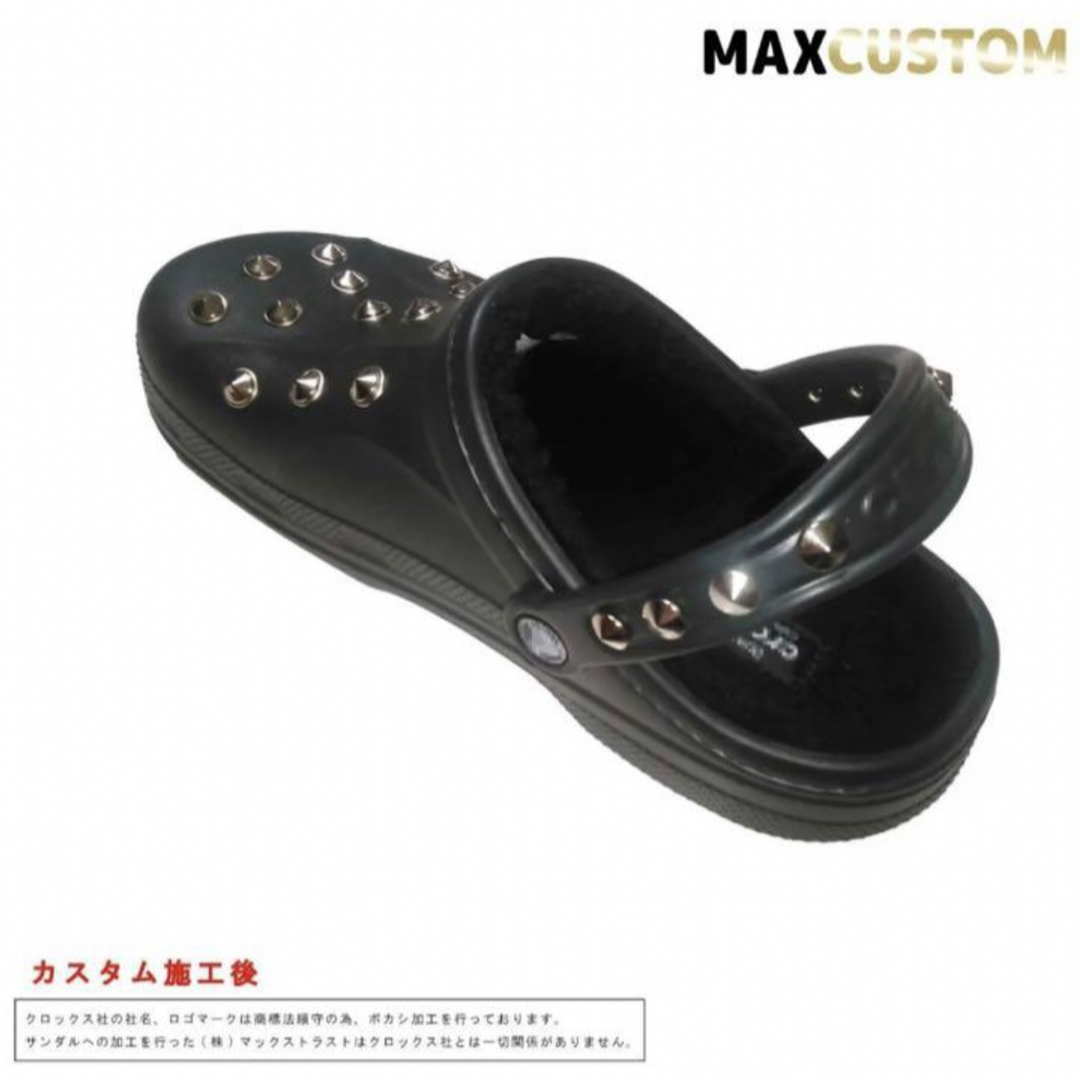 crocs(クロックス)のクロックス crocs パンク カスタム 黒 ボア付 サイズ22～28cm 新品 レディースの靴/シューズ(サンダル)の商品写真