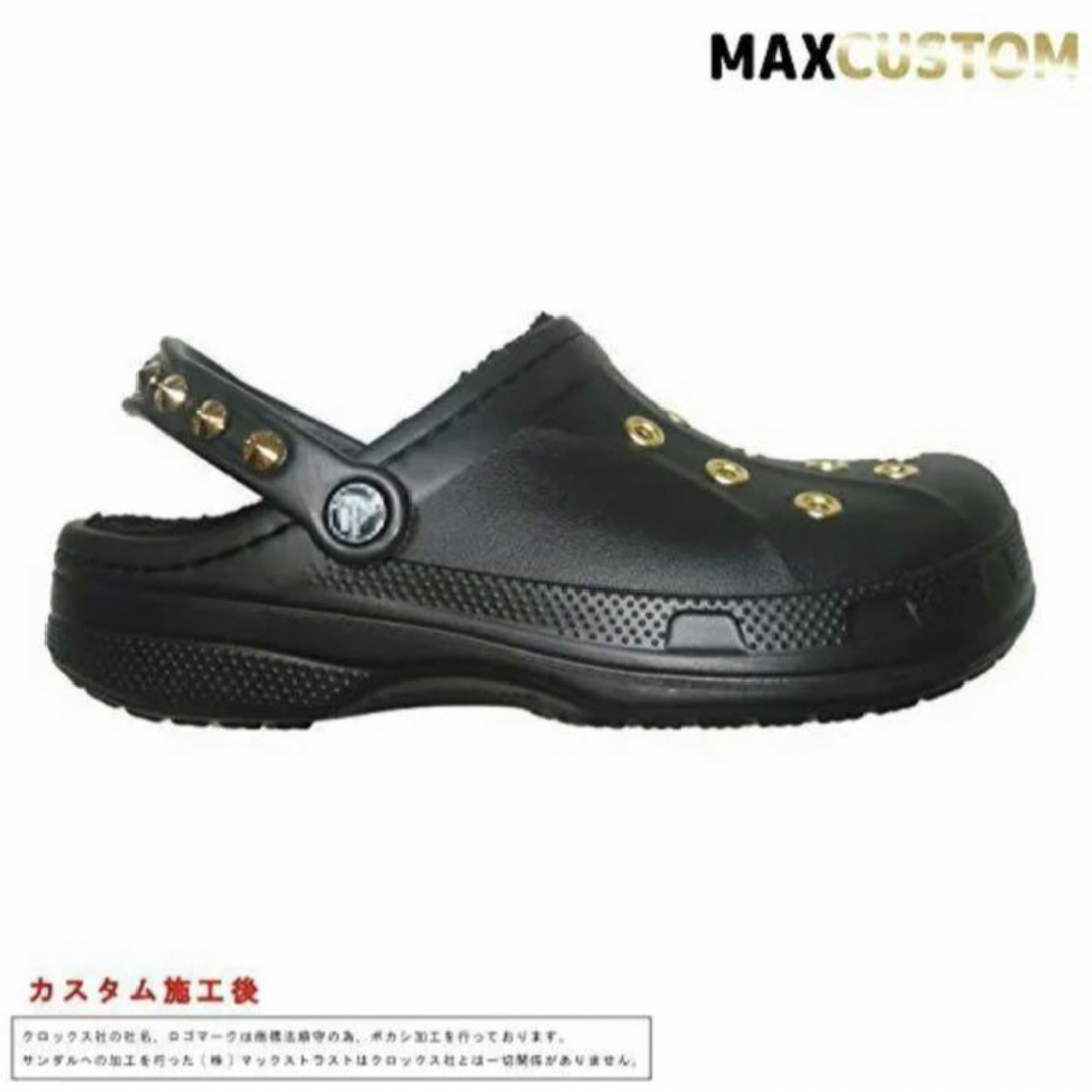 crocs(クロックス)の秋冬用 クロックス crocs パンク カスタム 黒 ボア付 22～28cm レディースの靴/シューズ(サンダル)の商品写真