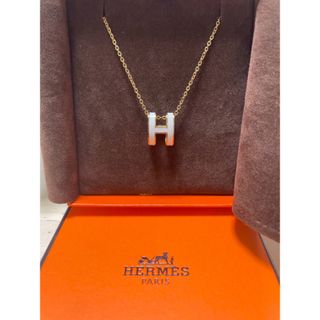 エルメス(Hermes)のエルメス　ポップアッシュ　ネックレス　ゴールド　白(ネックレス)