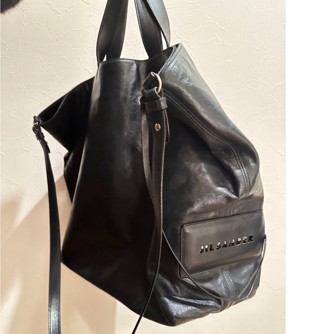 JIL SANDER ジルサンダー 2WAYトートバッグ ショルダーバッグ 黒