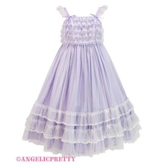 アンジェリックプリティー(Angelic Pretty)のBrilliant Tulleジャンパースカート　ラベンダー（訳あり）(ロングワンピース/マキシワンピース)