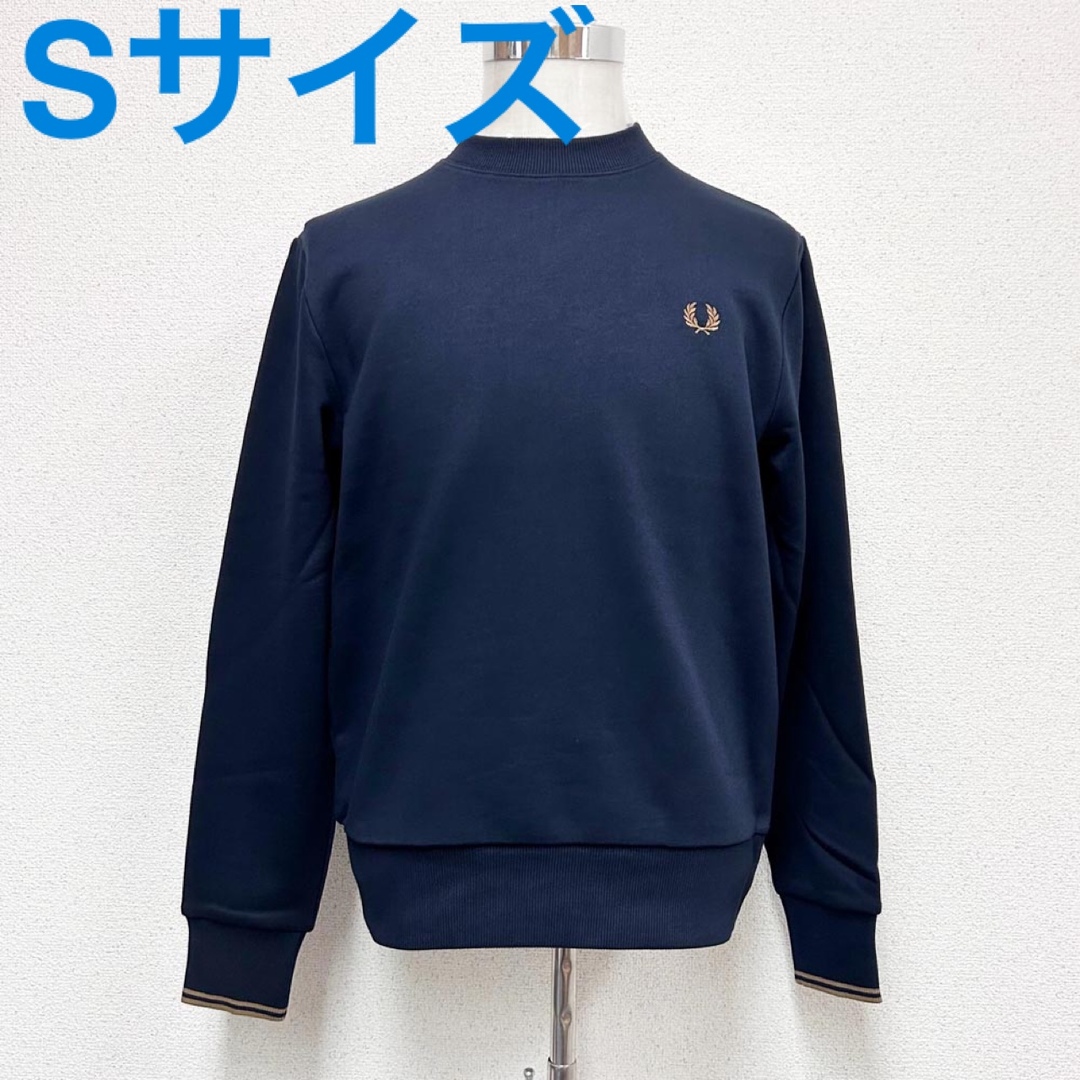 新品 FRED PERRY フレッドペリー メンズ スウェット ネイビーSサイズ