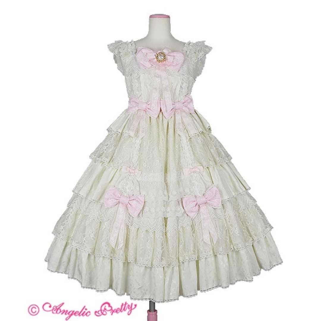 Angelic Pretty(アンジェリックプリティー)のPrincessメリロットジャンパースカート　アイボリー（訳あり） レディースのワンピース(ロングワンピース/マキシワンピース)の商品写真