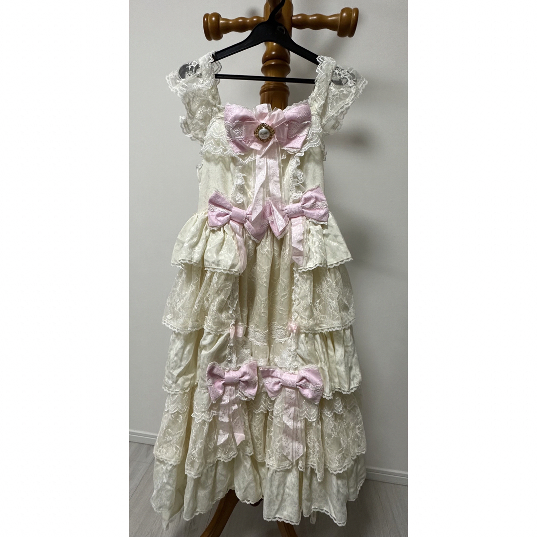 Angelic Pretty(アンジェリックプリティー)のPrincessメリロットジャンパースカート　アイボリー（訳あり） レディースのワンピース(ロングワンピース/マキシワンピース)の商品写真