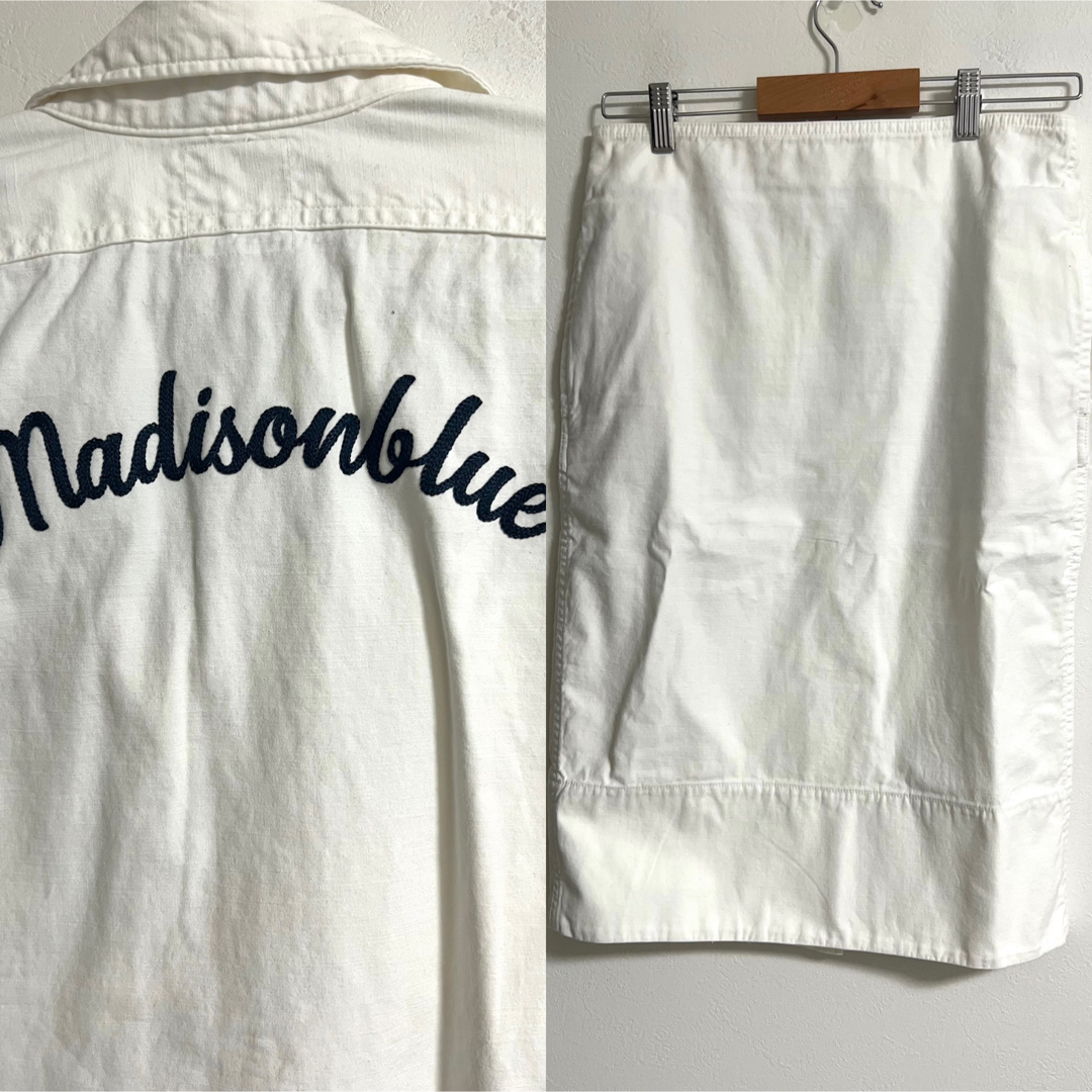 madison blue カスタマイズ　刺繍　ハンプトンシャツ　スカート