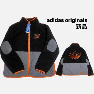 アディダス(adidas)の【未使用入手困難】アディダス　ボアキルティング切替ブルゾンビックロゴパイル(ブルゾン)