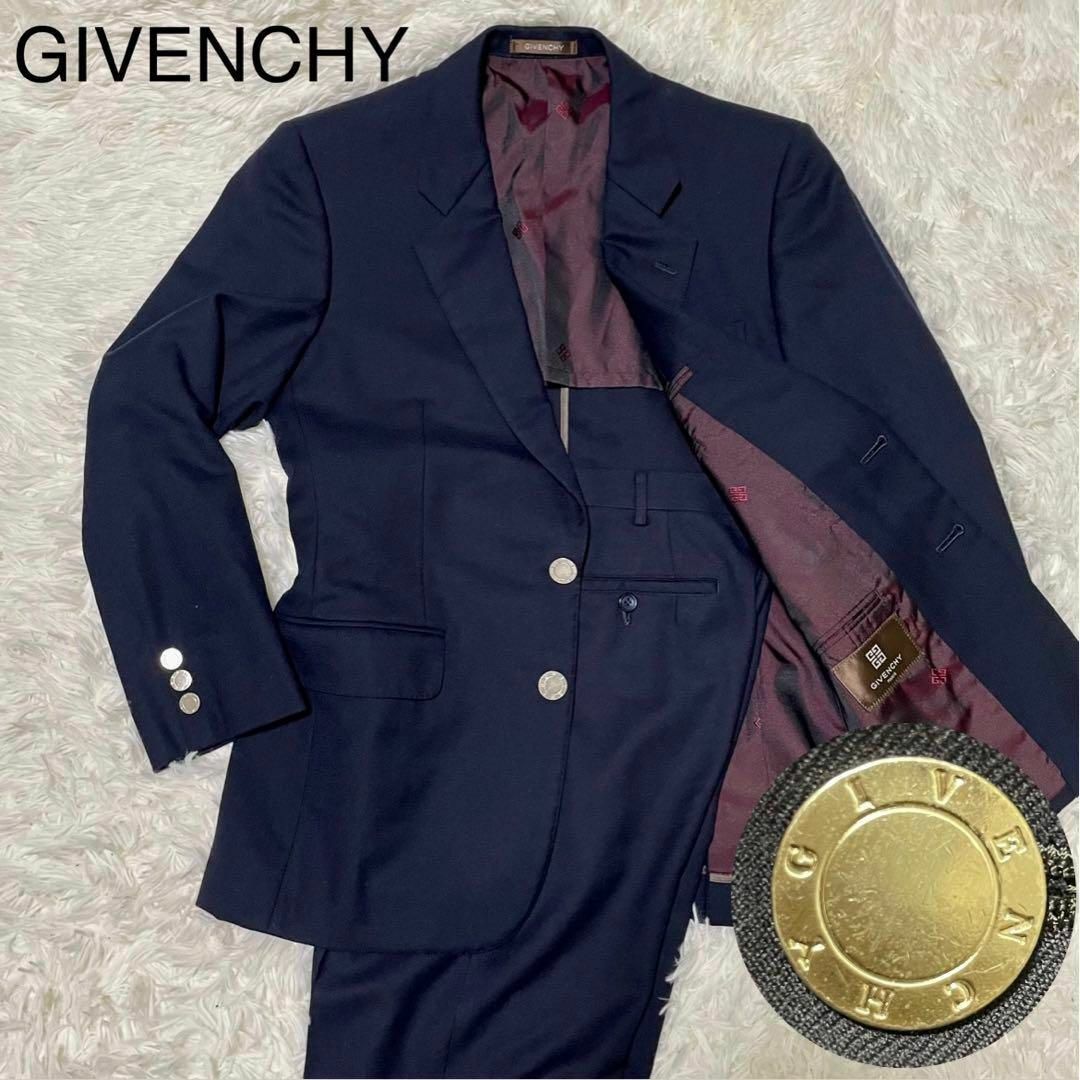 【GIVENCHY】スーツ セットアップ ネイビー シングル 金ボタン M相当