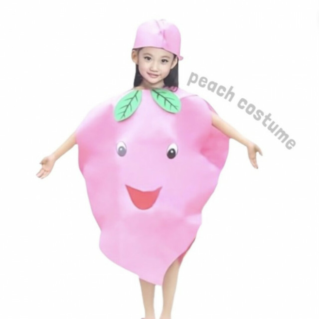 キッズ服 もも コスチューム  ワンピース 帽子 バッグ セット ピンク 女の子 キッズ/ベビー/マタニティのキッズ服女の子用(90cm~)(ワンピース)の商品写真
