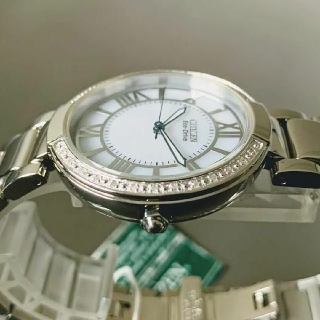 CITIZEN(シチズン)のダイヤベゼル★シチズン エコドライブ 青針 ソーラー 腕時計 レディース レディースのファッション小物(腕時計)の商品写真