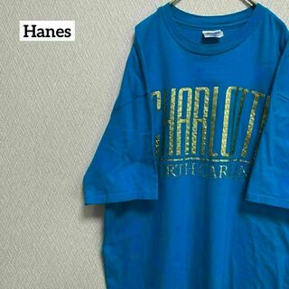 Hanes - 90s USA製 Hanes ヘインズ 企業物 ロゴ Tシャツ フェード 黒 M