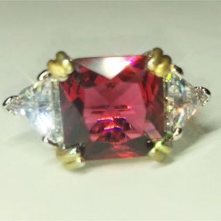 ルビーの指輪  6.37ct 12mm 14号 S925刻印 6g 非磁性(リング(指輪))