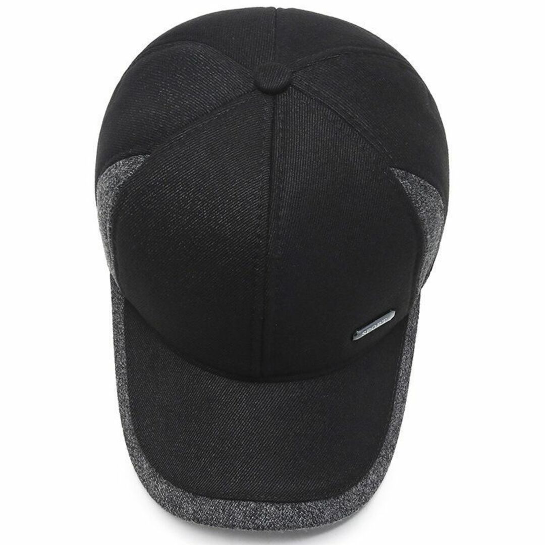 冬用帽子 メンズ 防寒野球帽 耳あて付きキャップハンチング帽子 寒さ対策g メンズの帽子(キャップ)の商品写真