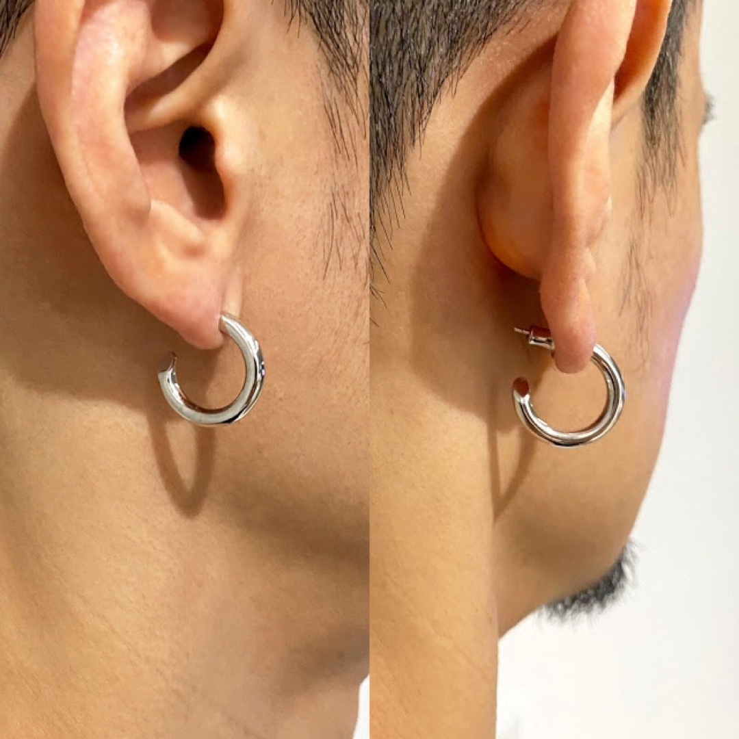 【19mm 3mm】シルバー925 両耳用 フープ リング ピアス メンズのアクセサリー(ピアス(両耳用))の商品写真