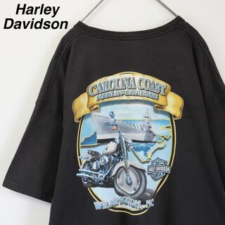 ハーレーダビッドソン(Harley Davidson)の【2XLサイズ】ハーレーダビッドソン／Tシャツ　バックプリント　両面プリント　黒(Tシャツ/カットソー(半袖/袖なし))