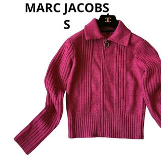 マークジェイコブス(MARC JACOBS)の美品MARCJACOBSマークジェイコブスピンクジップニットジャケットガーデS(カーディガン)