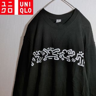 ユニクロ(UNIQLO)のユニクロ　キースヘリング　スウェット　トレーナー　Lサイズ　黒　コラボ　長袖(スウェット)