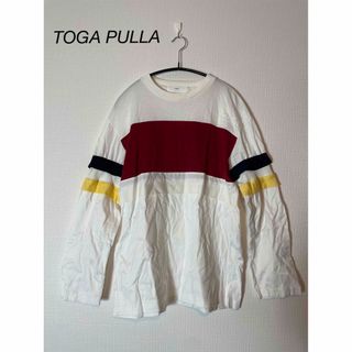 トーガプルラ(TOGA PULLA)のTOGA PULLA フリルスリーブ 切り替えカットソー(カットソー(長袖/七分))