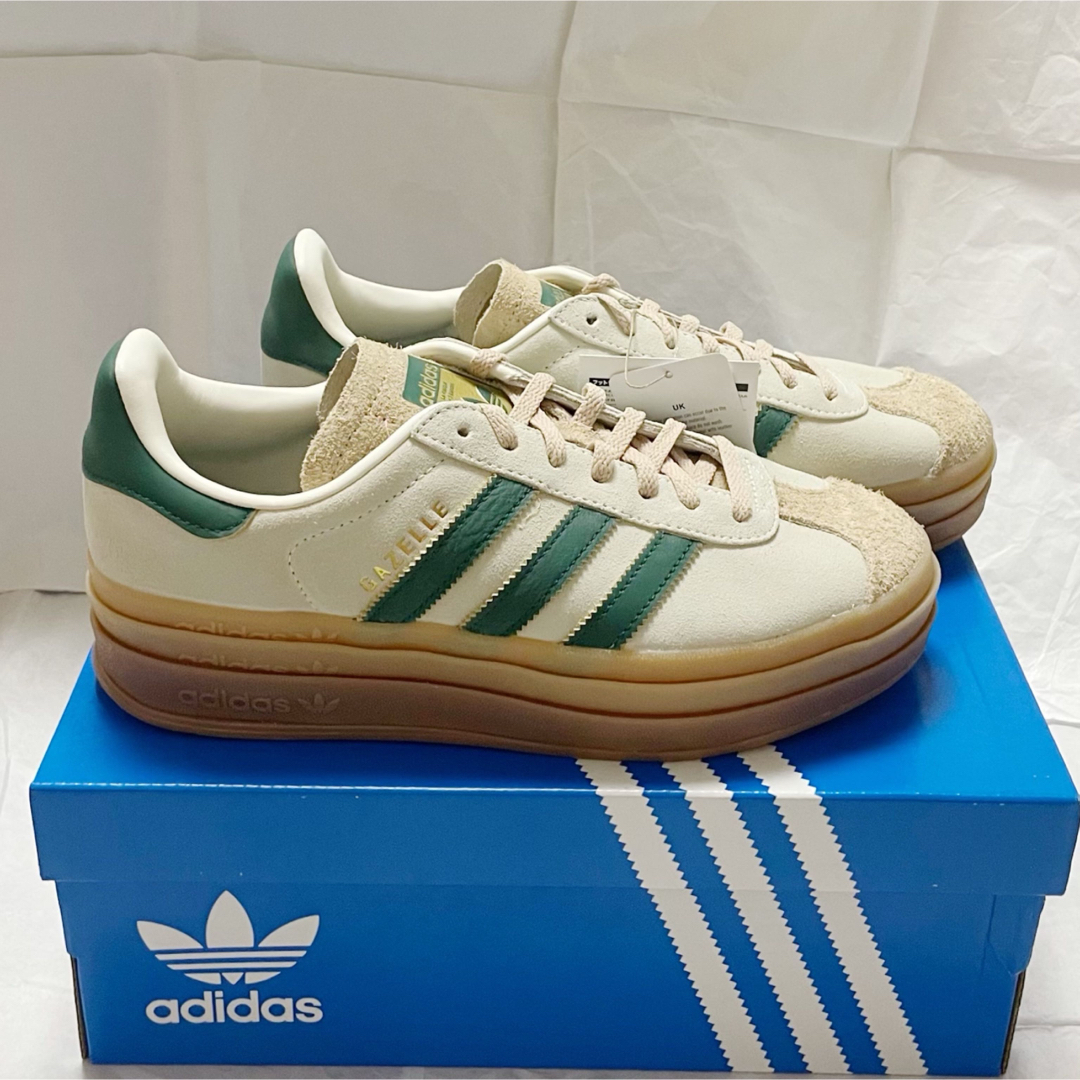 adidas GAZELLE BOLD アディダス ガゼル 厚底 ベージュ 緑