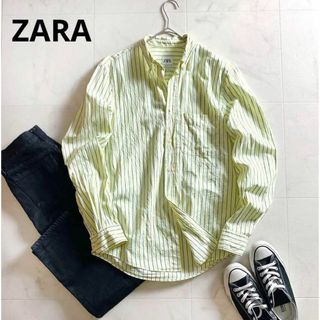 ザラ(ZARA)のザラ【ZARA】ストライプシャツ　イエロー(シャツ/ブラウス(長袖/七分))