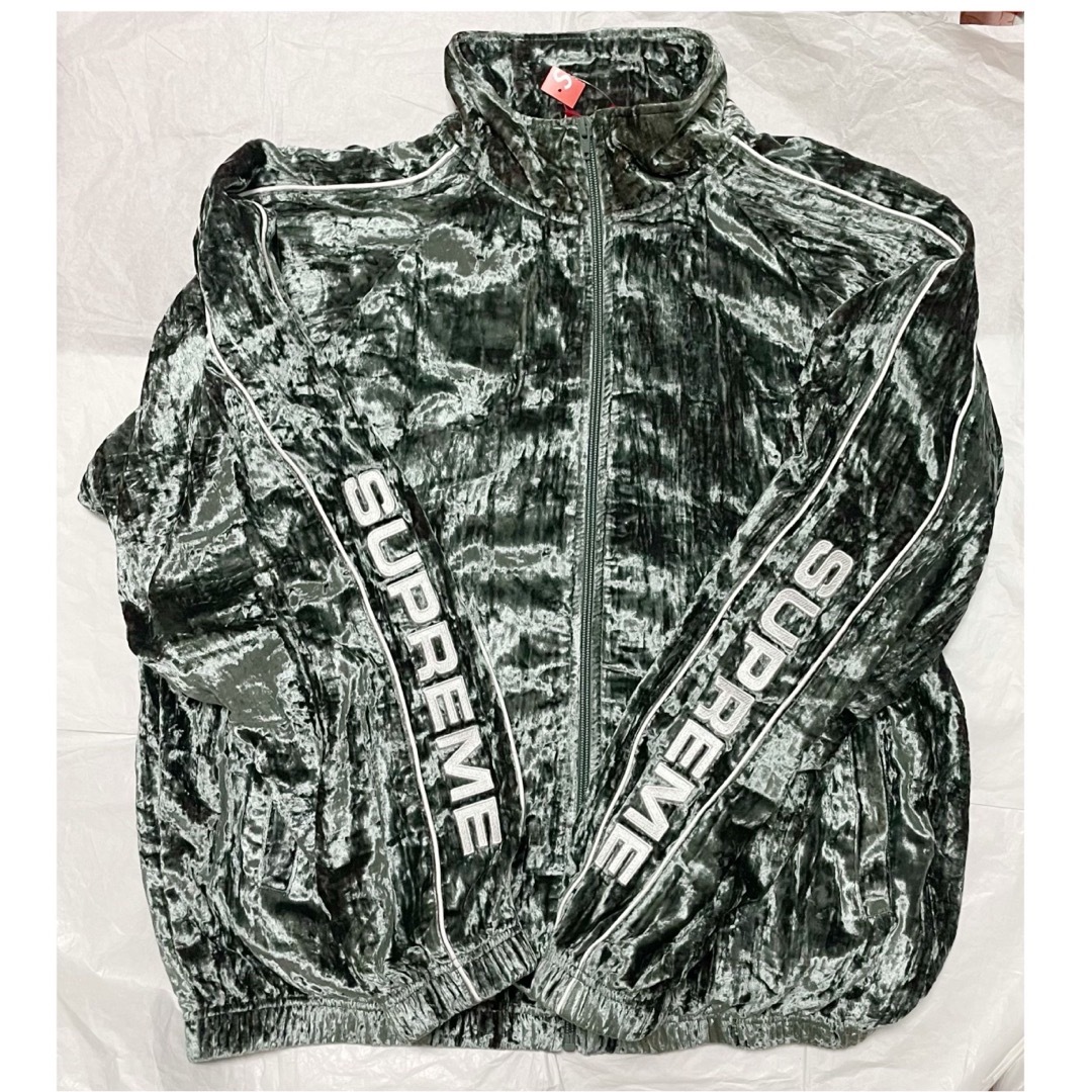 Supreme Crushed Velvet Track Jacket 緑