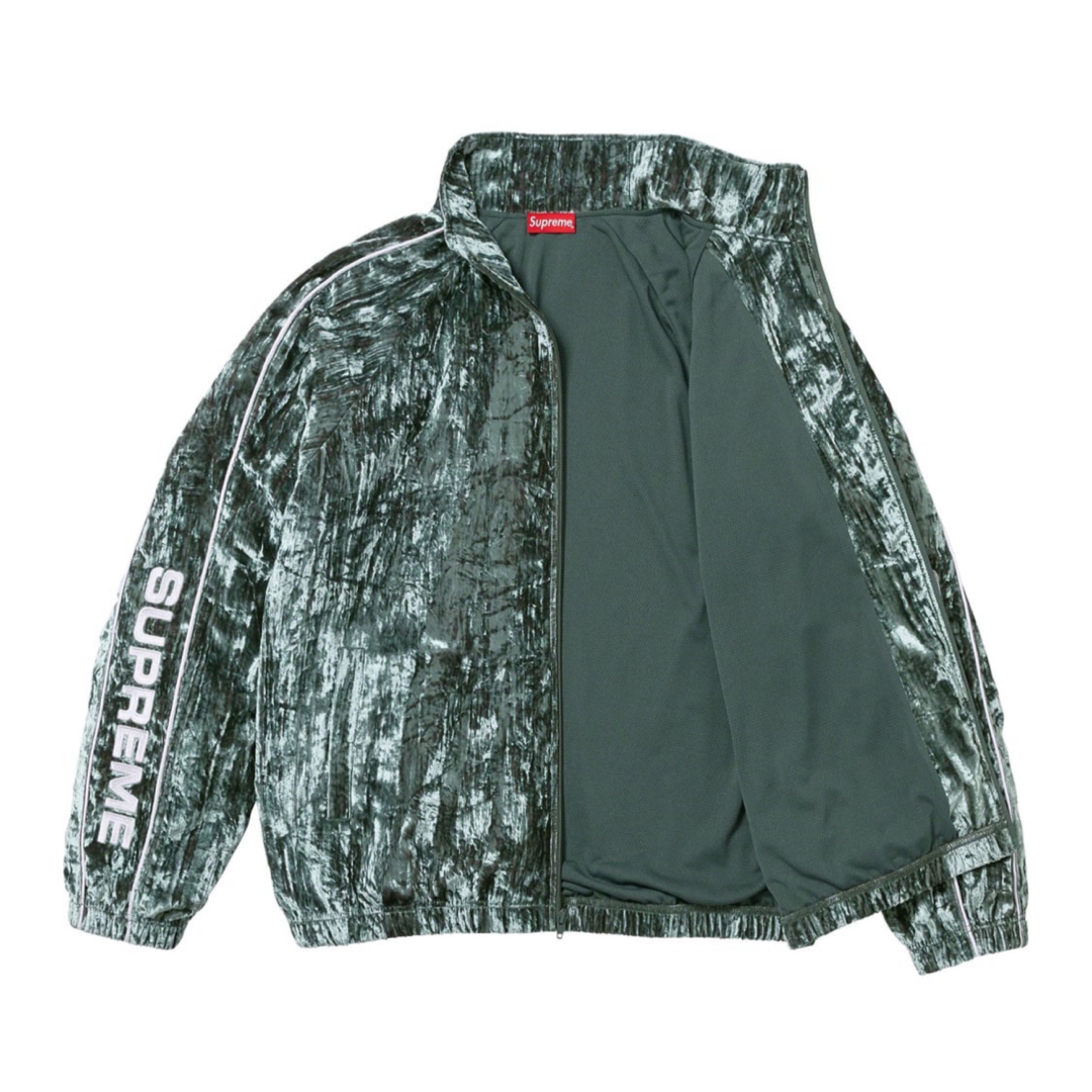 Supreme Crushed Velvet Track Jacket 緑