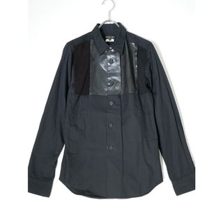 コムデギャルソンオムプリュス(COMME des GARCONS HOMME PLUS)のCOMME des GARCONS HOMME PLUSコムデギャルソンオムプリュス プアキング期 異素材パッチワーク切替コットン長袖シャツ【XS】【MSHA72967】(その他)