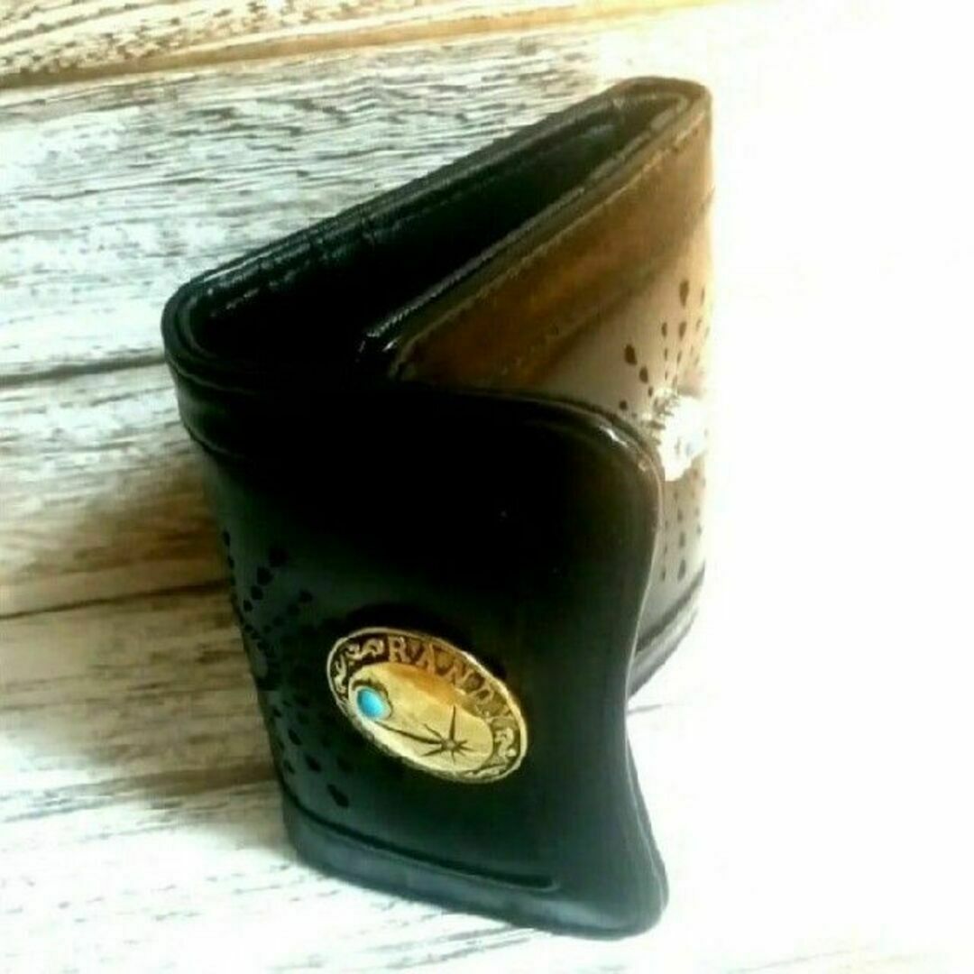 新品 送料込み 大人気 クラフトレザー二つ折り財布 ブラック メンズのファッション小物(折り財布)の商品写真