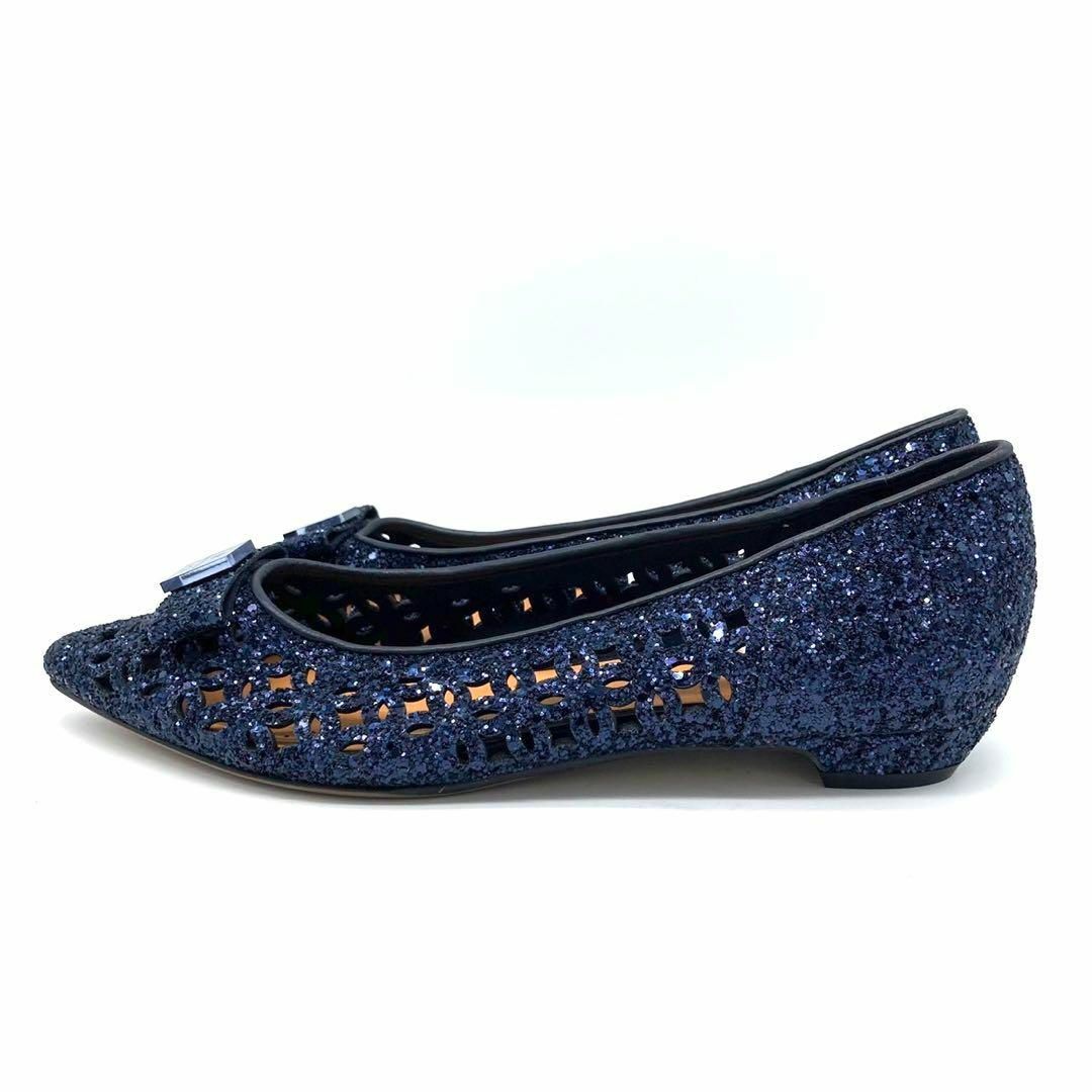 LANVIN en Bleu(ランバンオンブルー)の✨️新品未使用✨️ランバン 24.5cm グリッター ブルー レディースの靴/シューズ(バレエシューズ)の商品写真