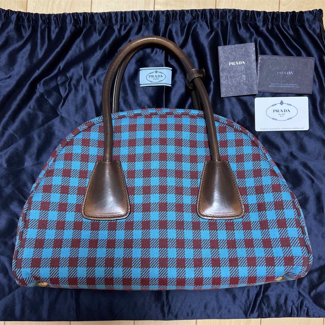 PRADA(プラダ)のPRADA ギンガムチェック ボーリングバッグ レディースのバッグ(ハンドバッグ)の商品写真