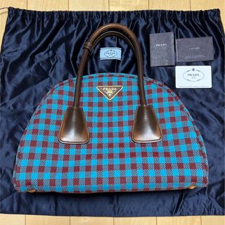 プラダ(PRADA)のPRADA ギンガムチェック ボーリングバッグ(ハンドバッグ)