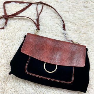 ザラ(ZARA)のほぼ未使用 美品 ZARA ザラ ショルダーバッグ 蛇 パイソン スエード(ショルダーバッグ)