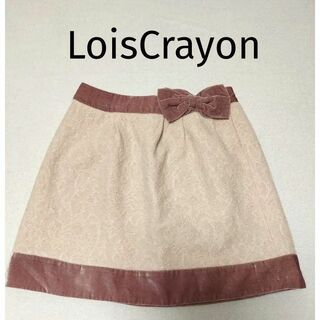 ロイスクレヨン(Lois CRAYON)のロイスクレヨン　LoisCrayon 台形スカート　Mサイズ　ピンク　地模様(ミニスカート)