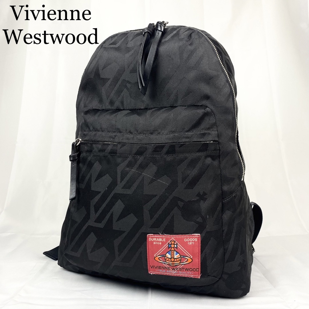 Vivienne Westwood(ヴィヴィアンウエストウッド)のヴィヴィアンウエストウッド　リュック　オーブ　スター　ナイロン×レザー　ブラック レディースのバッグ(リュック/バックパック)の商品写真