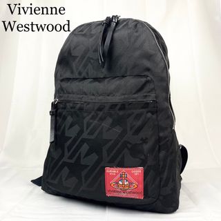 ヴィヴィアンウエストウッド(Vivienne Westwood)のヴィヴィアンウエストウッド　リュック　オーブ　スター　ナイロン×レザー　ブラック(リュック/バックパック)