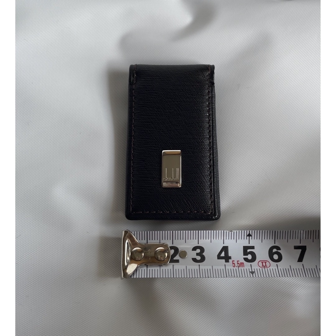 新品未使用 ダンヒル ロゴレザーマネークリップ 黒 マグネットウォレット-