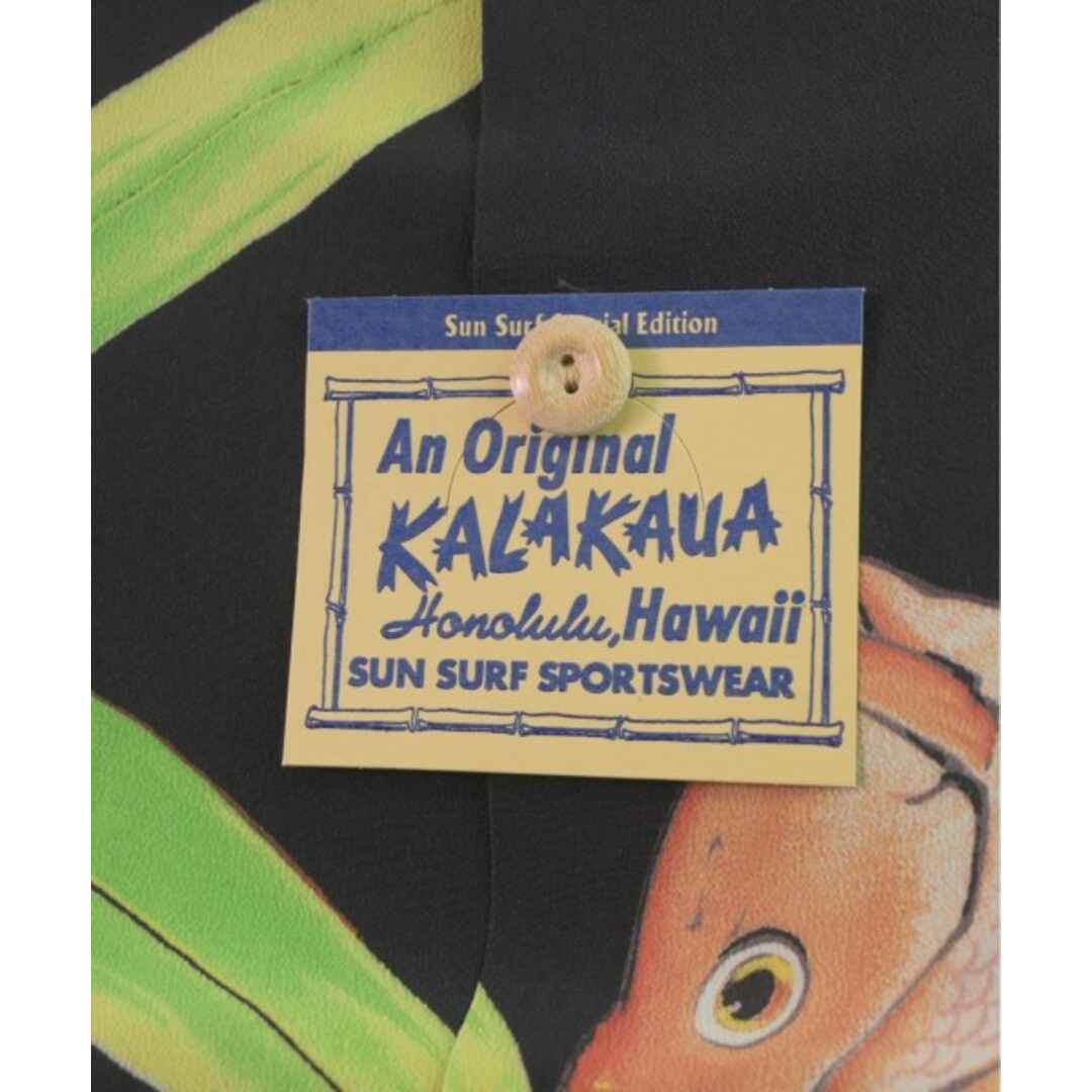 SUN SURF サン　サーフ カジュアルシャツ XL 黒x緑xオレンジ等