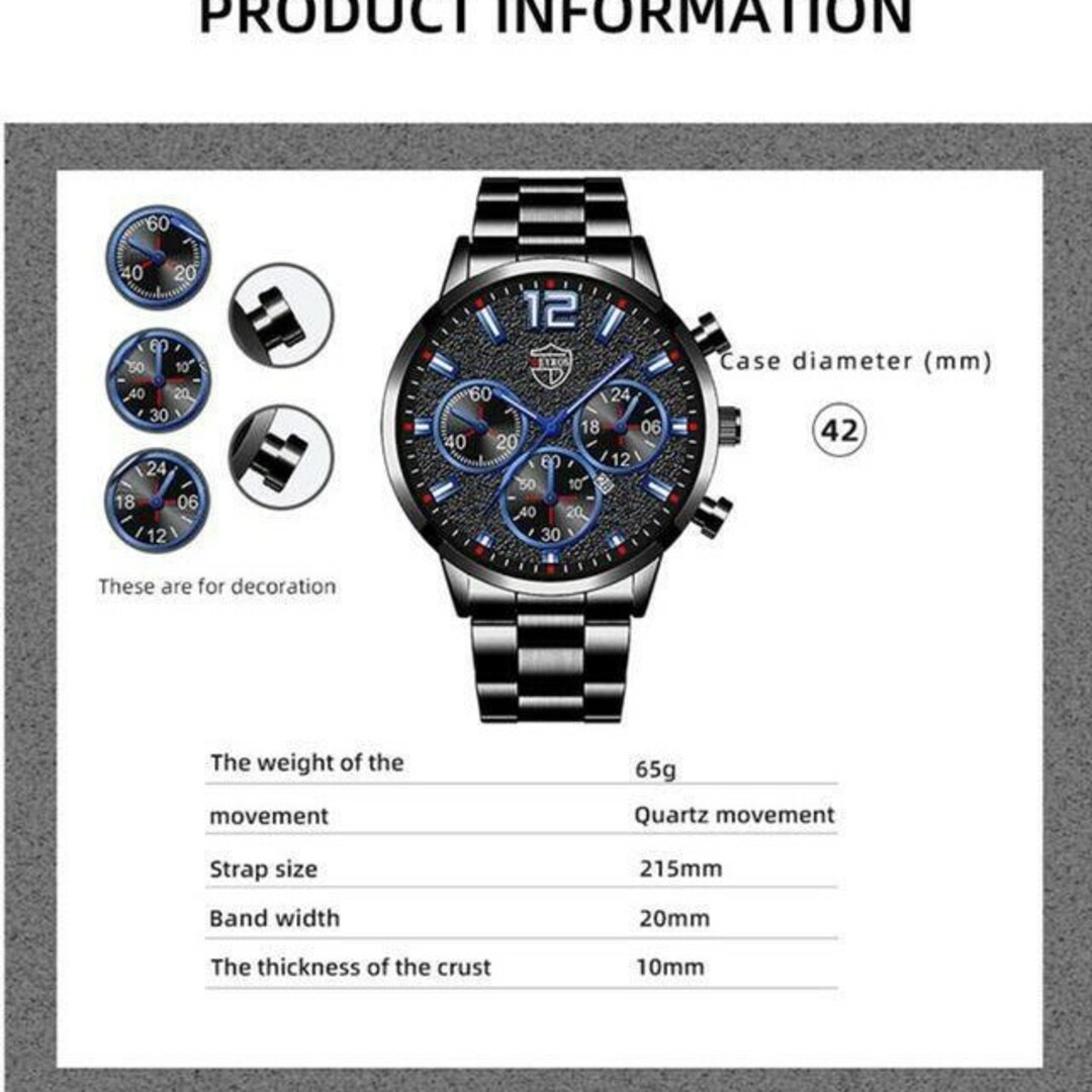 新品 /394 DEYROS 腕時計 黒/ゴールド エンタメ/ホビーのおもちゃ/ぬいぐるみ(キャラクターグッズ)の商品写真
