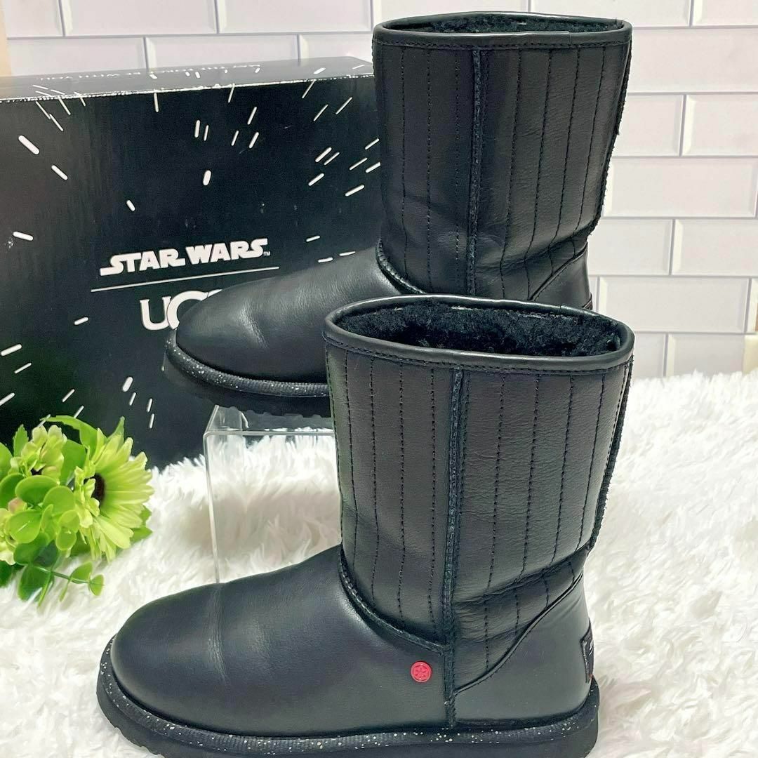 UGG スターウォーズ 23cm ムートンブーツ レザー ブラック-