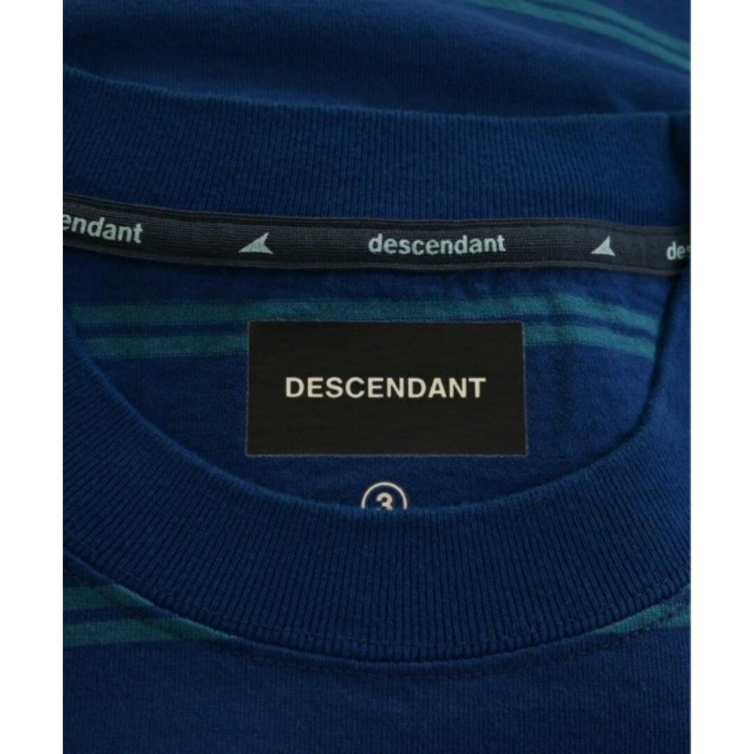 DESCENDANT Tシャツ・カットソー 3(L位) 青x水色(ボーダー)