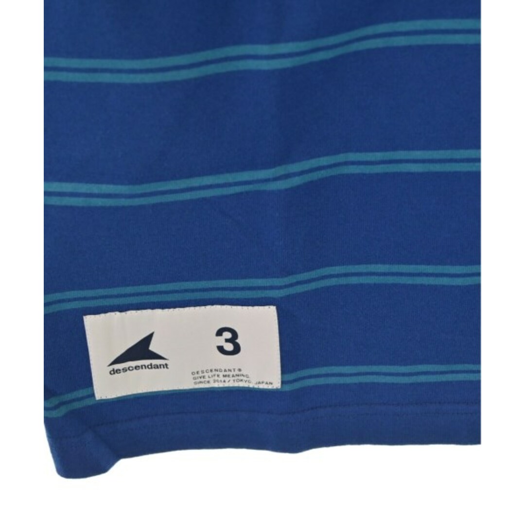 DESCENDANT Tシャツ・カットソー 3(L位) 青x緑(ボーダー)